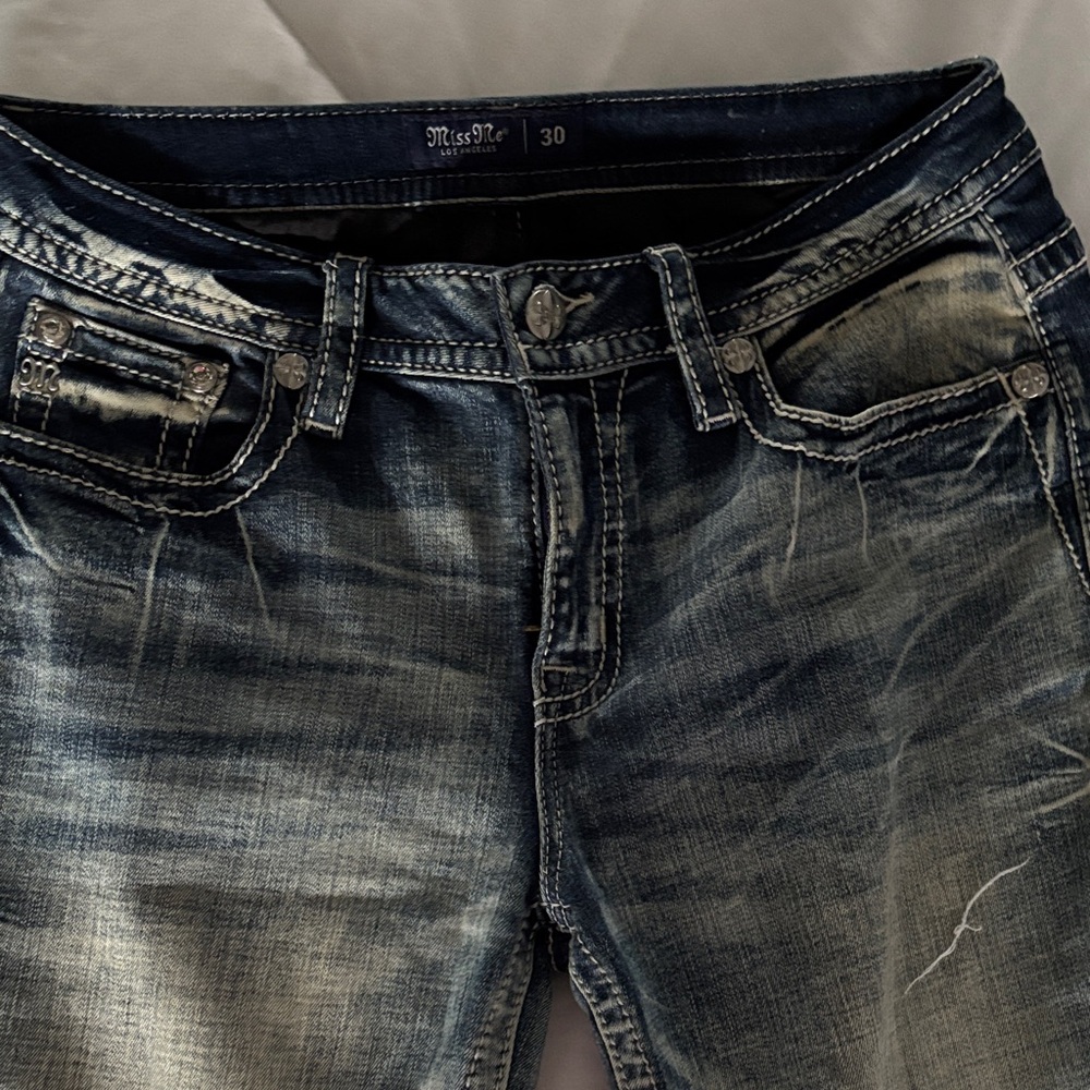 Miss Me Women's Blue Distressed Slim Jeans